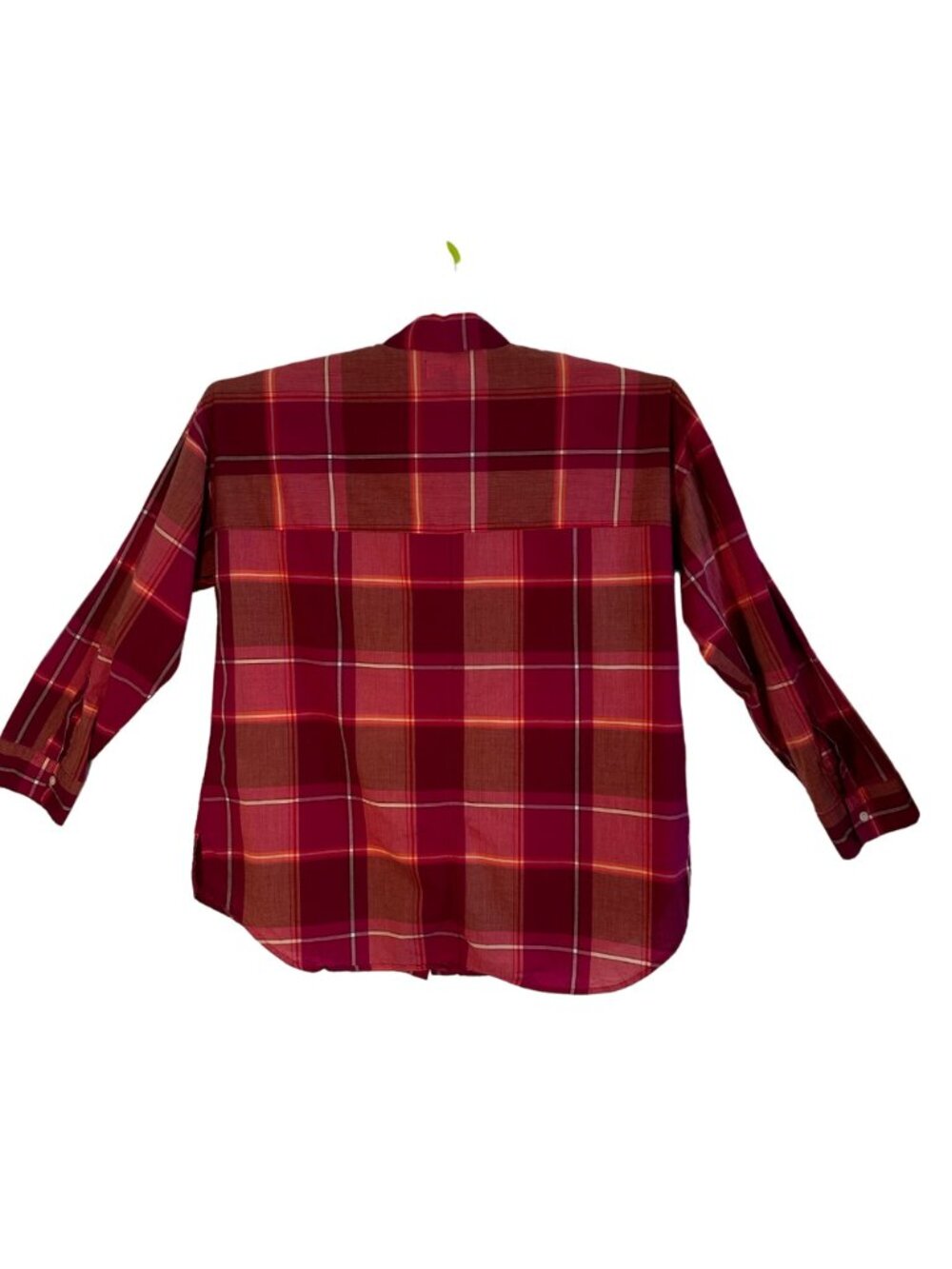 Old Navy Boyfriend Strawberry Plaid One Pocket Shirt XL Cotton Womens Cottage - Picture 3 of 10